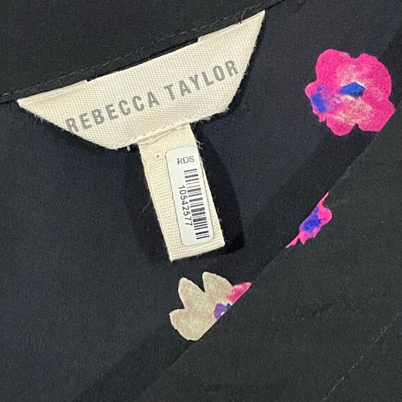 Rebecca Taylor Floriana Floral Stretch Silk Tank - Black - 8* - Picture 9 of 15